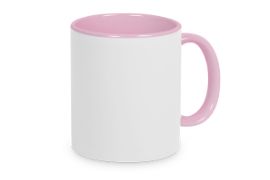 Two-Tone Tasse Leben Putzen Two-Tone Tasse in weiß/pink