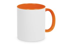 Two-Tone Tasse Leben Putzen Two-Tone Tasse in weiß/orange