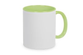 Two-Tone Tasse Leben Putzen Two-Tone Tasse in weiß/grün